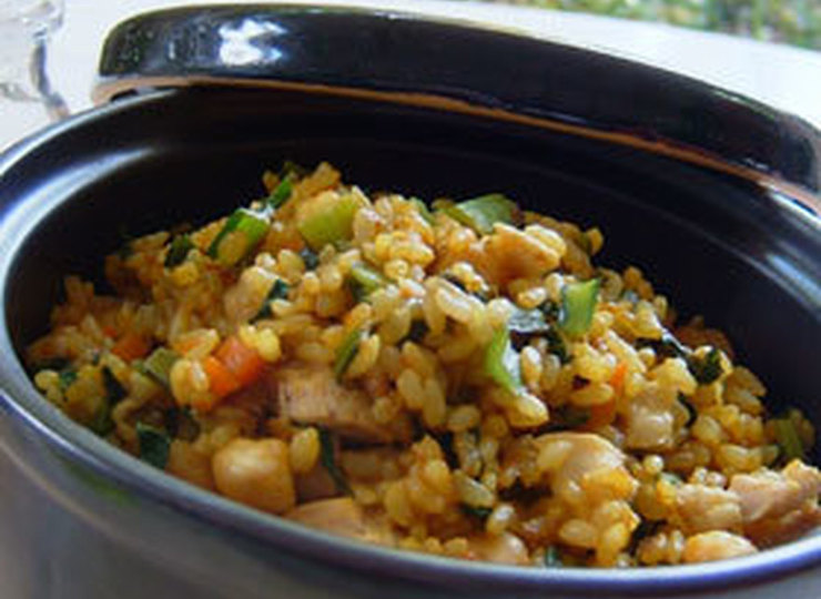 麦ご飯でパラリ　ジャンバラヤ風