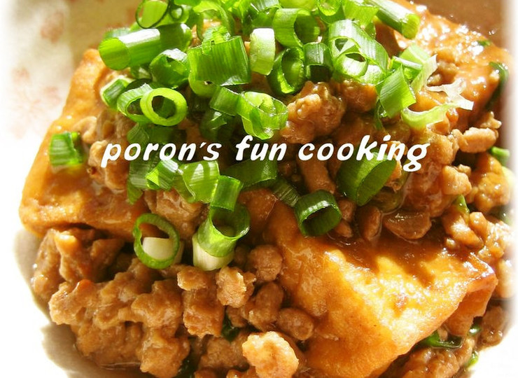 あげと豚ひき肉の甘辛すき焼き風