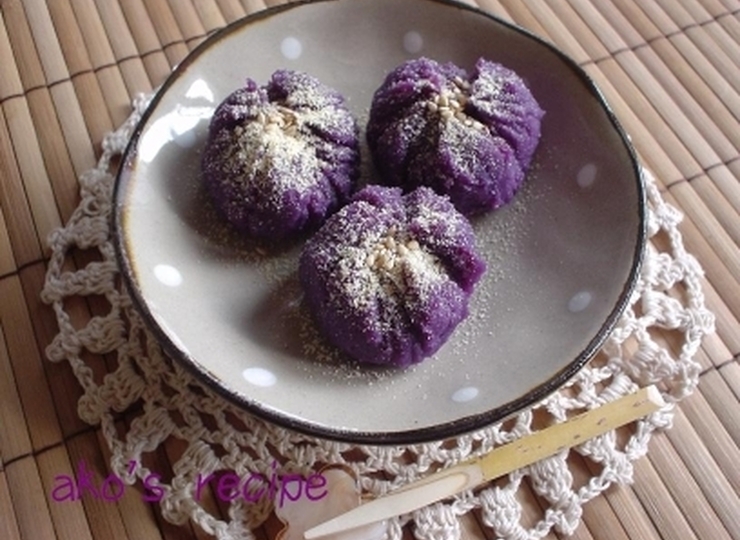 和スイーツ 紫芋の菖蒲きんとん