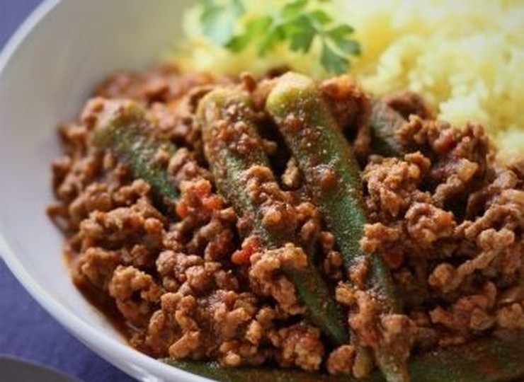 オクラのキーマカレー