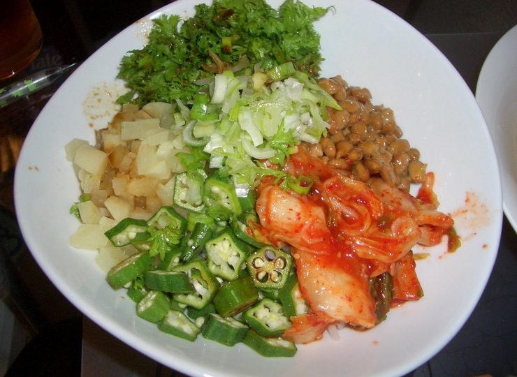 ダイエットに 納豆おくらキムチ丼