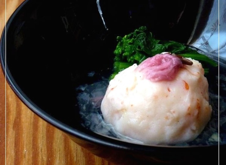 おもてなしに 海老しんじょうの桜あんかけ