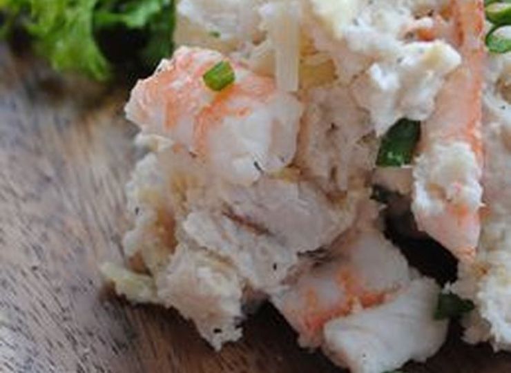 筍と里芋と海老のサラダ