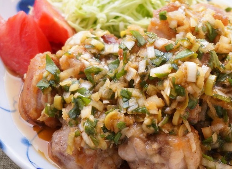 鶏肉とネギたっぷりの香味ダレ