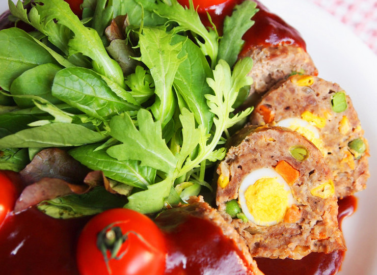 クリスマスにリースミートローフ