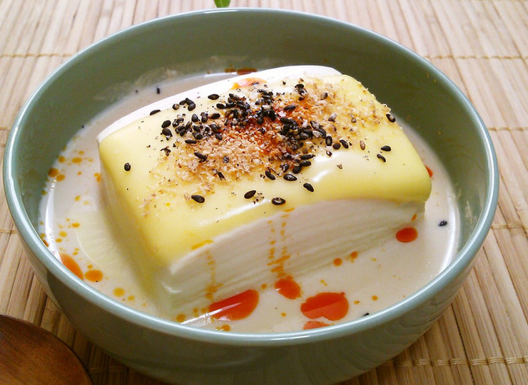 電子レンジで とろーり豆乳とチーズの温奴