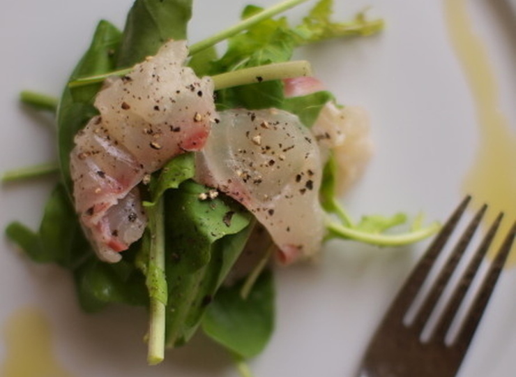 真鯛の漬けサラダ