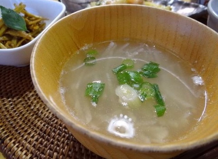 千切り長芋のとろとろ中華スープ