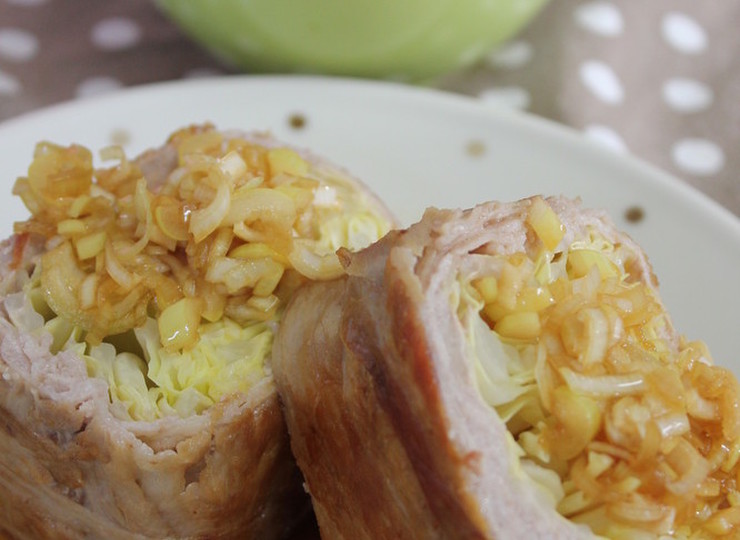 キャベツの豚ロール たっぷりネギだれ