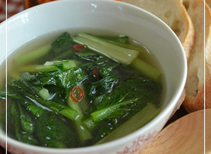 小松菜のペペロンスープ