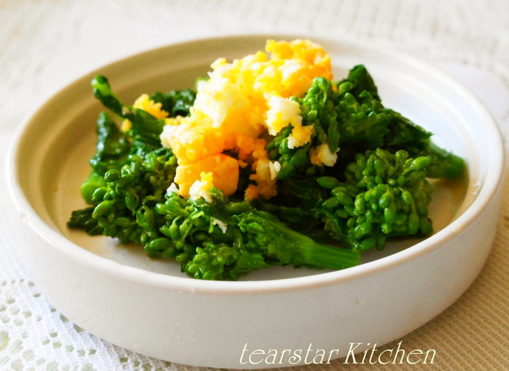 春の簡単副菜 菜の花の辛子和え ミモザ風