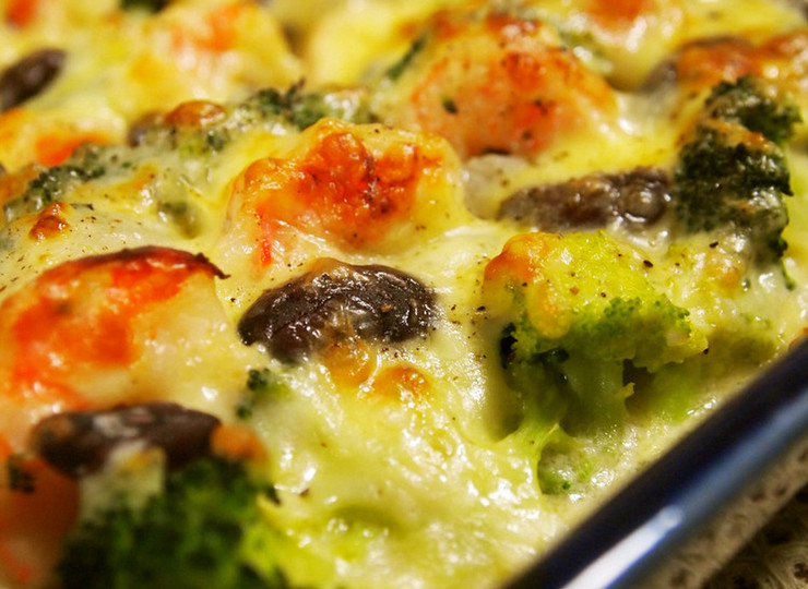 海老とブロッコリーの米粉クリーム焼き