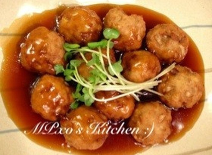 豆腐団子の甘酢あんかけ