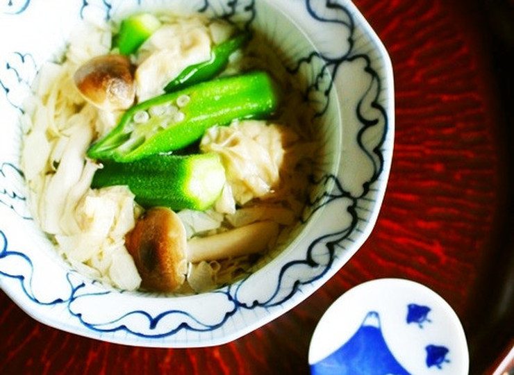 オクラと湯葉のデパ地下風お浸しサラダ