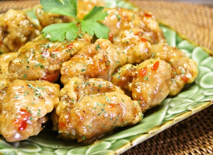 アジアン風から揚げスイートチリソースマヨあえ