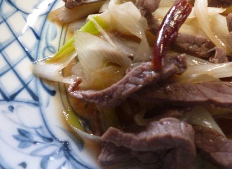牛肉と白ねぎの中華炒め風