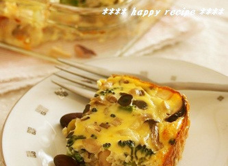 まるでサラダ 豆とキノコの軽いキッシュ