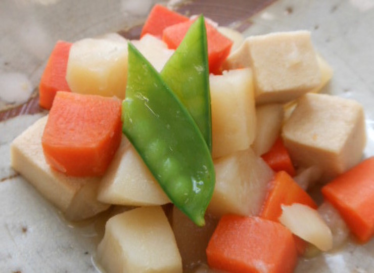 じゃがいもと高野豆腐の市松煮