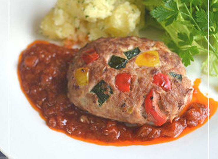 コロコロ夏野菜のハンバーグ