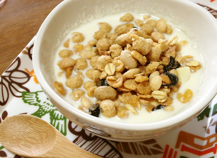 とろとろ豆乳でシリアル