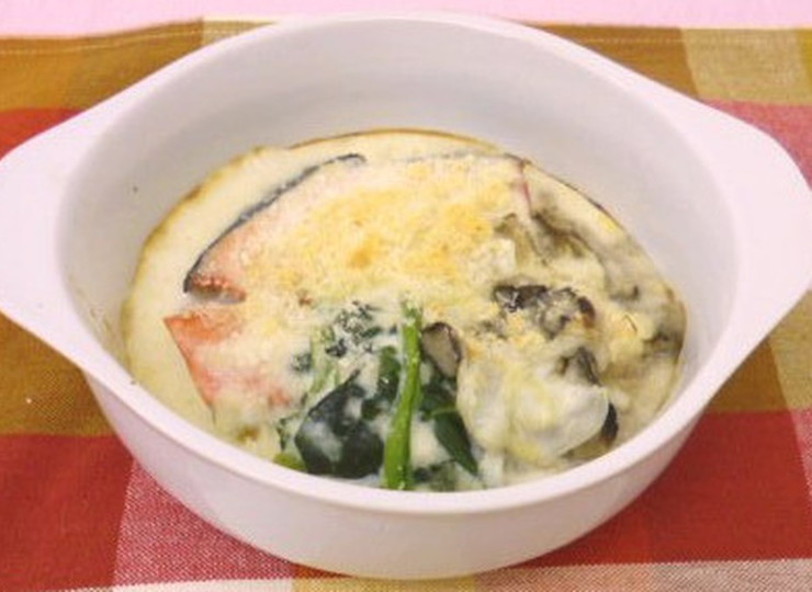 カロリー控えめ！サーモンヘルシーグラタン