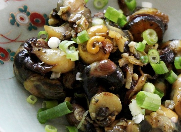 さざえのガーリックバター醤油焼き