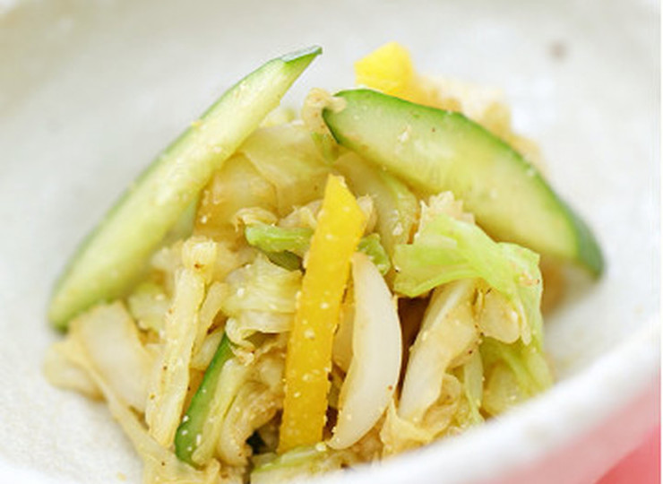 たくあんがポイント 野菜胡麻和え