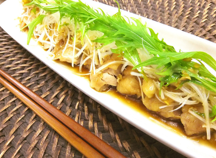 レンジで蒸し鶏さっぱりネギソース