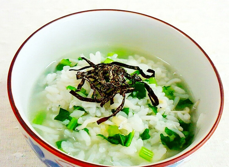 お粥でほっこり 大根の葉とじゃこ入り
