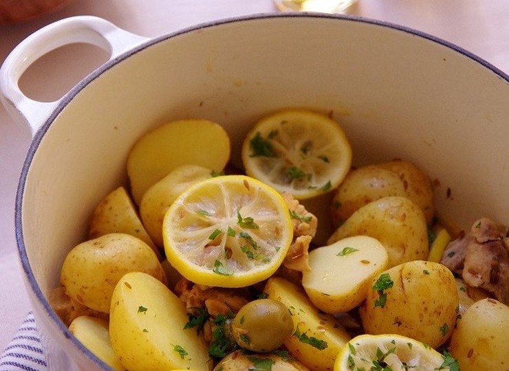 新じゃがのチキンレモンタジン