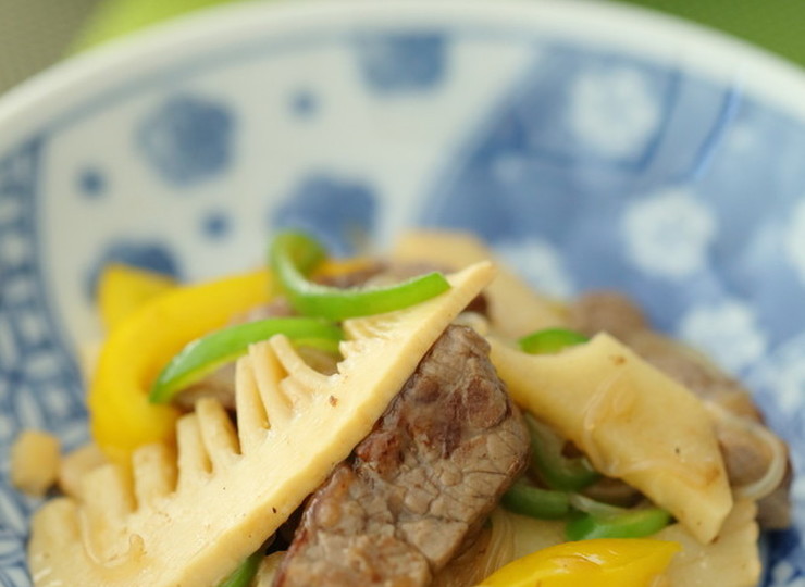 牛肉とたけのこのオイスターソテー