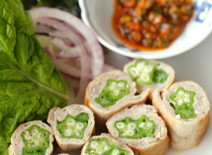 コチュジャンタレで韓国風オクラ肉巻き