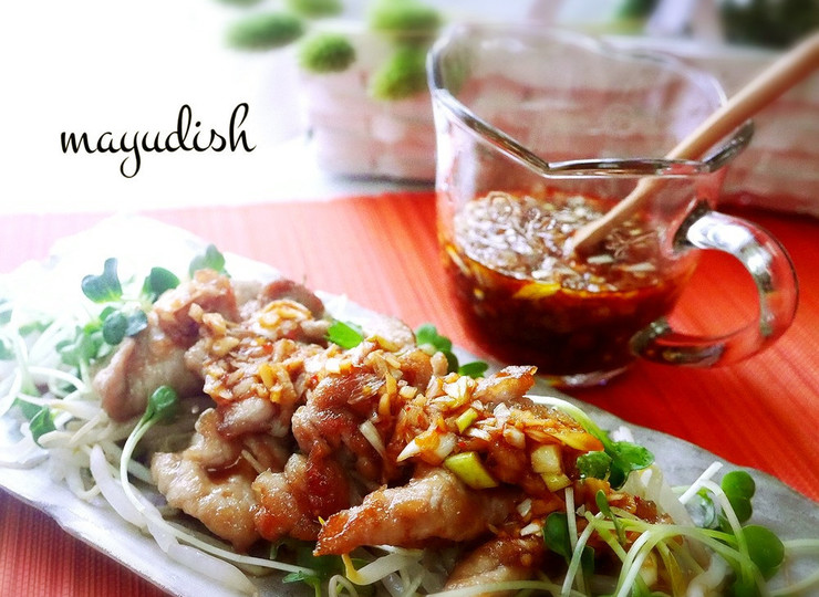 豚肉炒め 旨ピリ辛ダレで