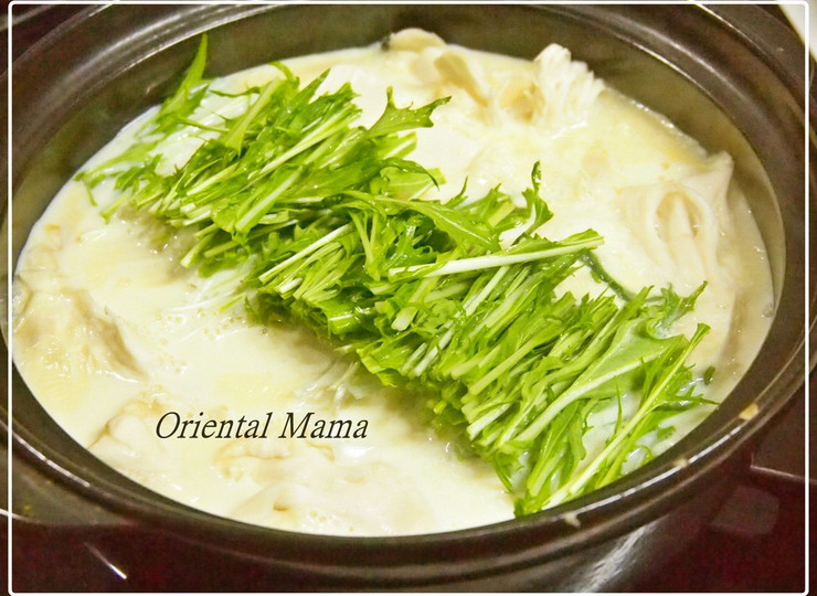 シンプル 生姜香る白だし味な豆乳豆腐鍋