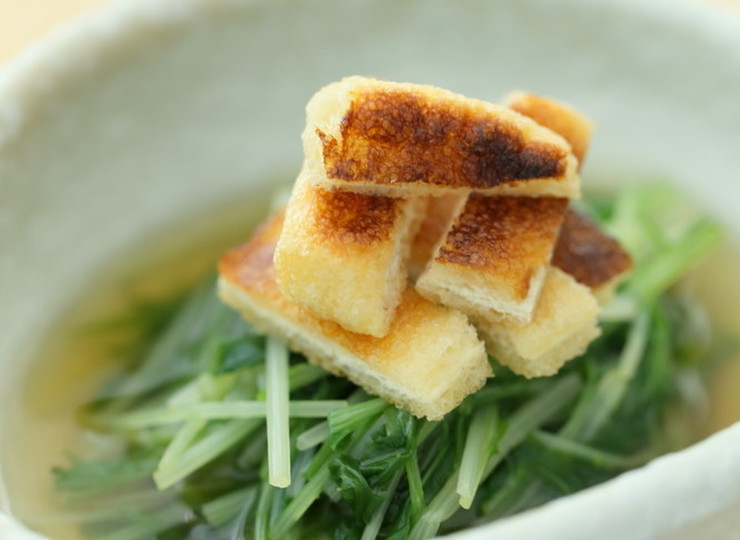 水菜の煮浸し こんがり油揚げ添え