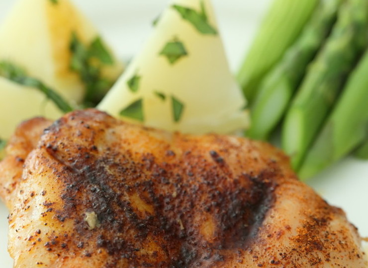 チリパウダーでディアボラ風チキン