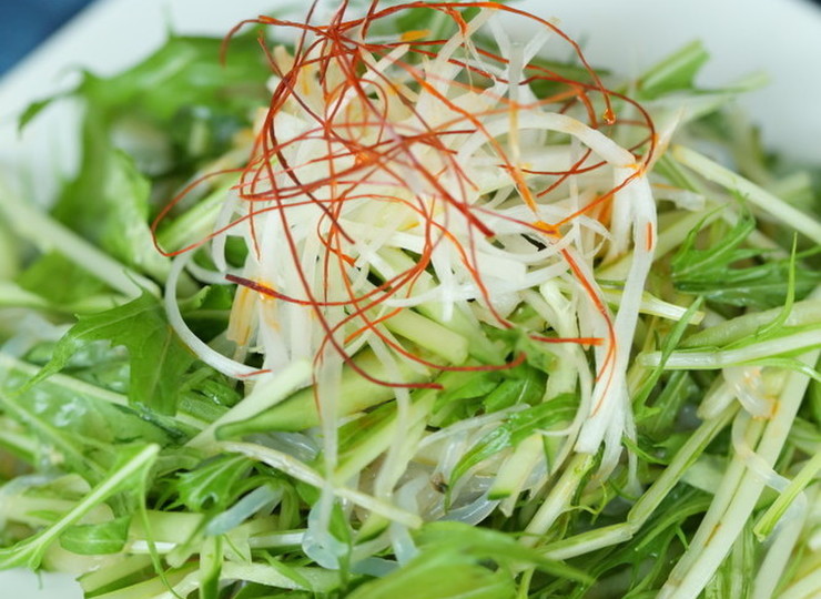 こんにゃくとお野菜のピリ辛酢和え