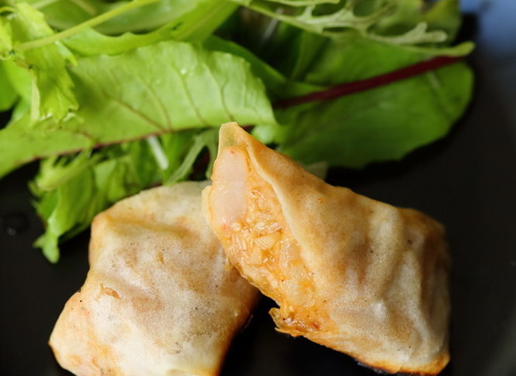 手作りエビチリでつくる焼き春巻き