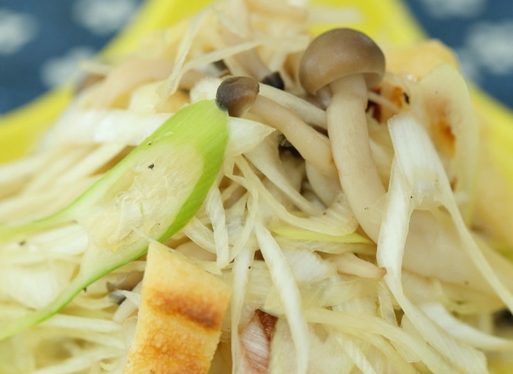 油揚げと長ねぎのこんがり焼きの和えもの