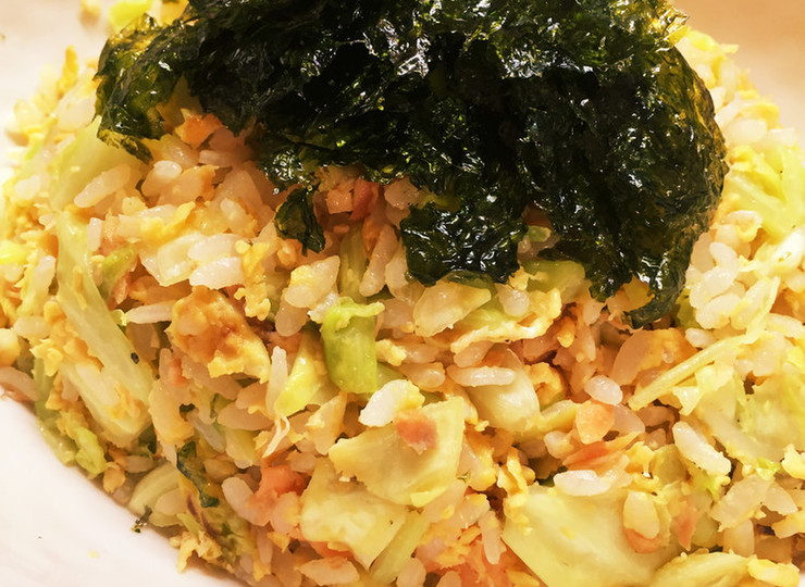 鮭とキャベツのチャーハン