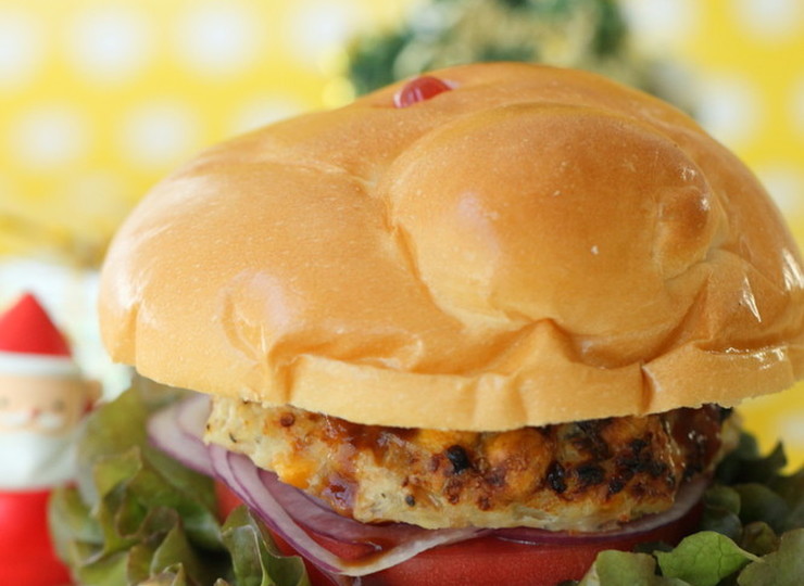 ひよこまめ入りパテのヘルシーハンバーガー