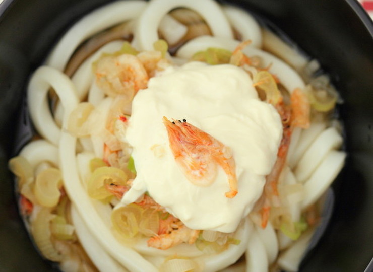 葱とさくらえびと生湯葉のっけうどん