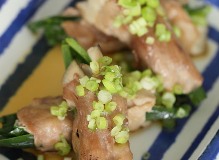 ポークロールをあっさり葱ポン酢で