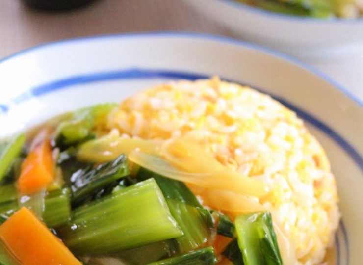 野菜あんかけのツナチャーハン風