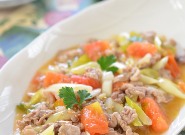 豚とトマトのさっぱり炒め