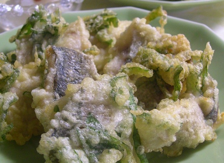 鰺のかわり天婦羅 梅おろし添え