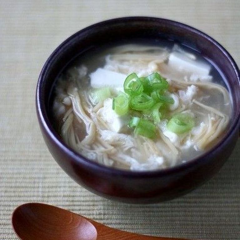 豆腐とえのきのかき玉スープ