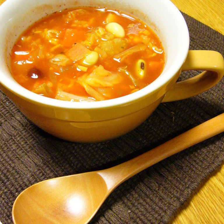 雑穀米使用 具だくさんトマトスープ