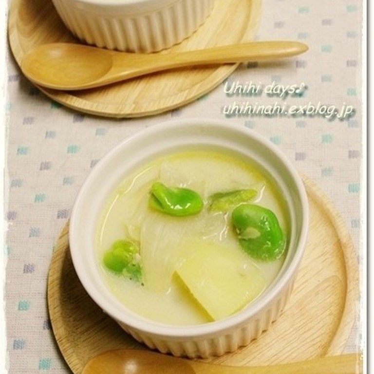 春野菜を使った豆乳スープ