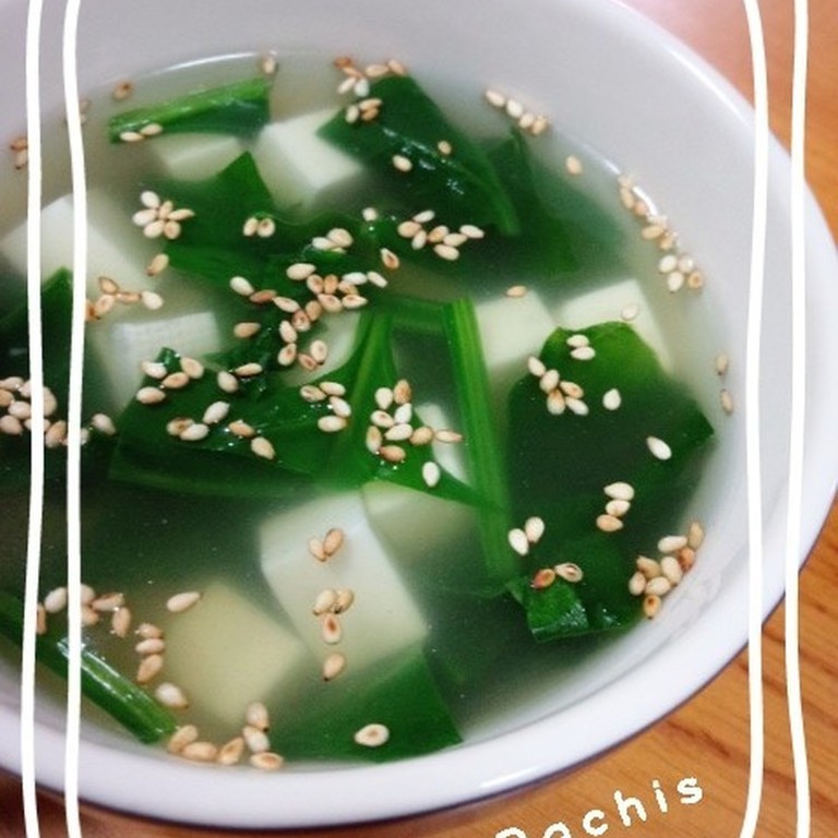 ほうれん草とお豆腐のさっぱりスープ